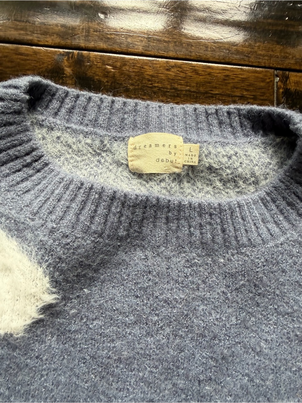 Light Blue Cloud Crewneck Sweater - Picture 3 of 4